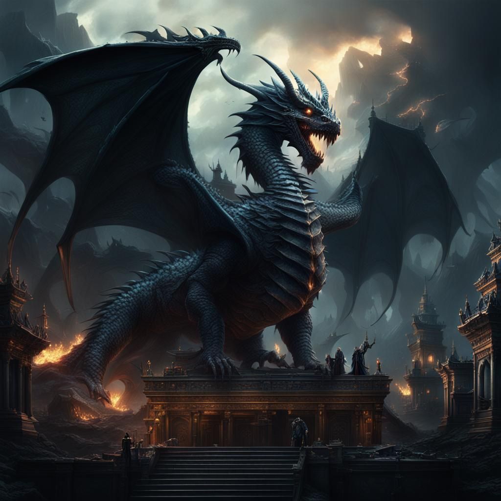 Epic Void Dragon Digital Matte Painting