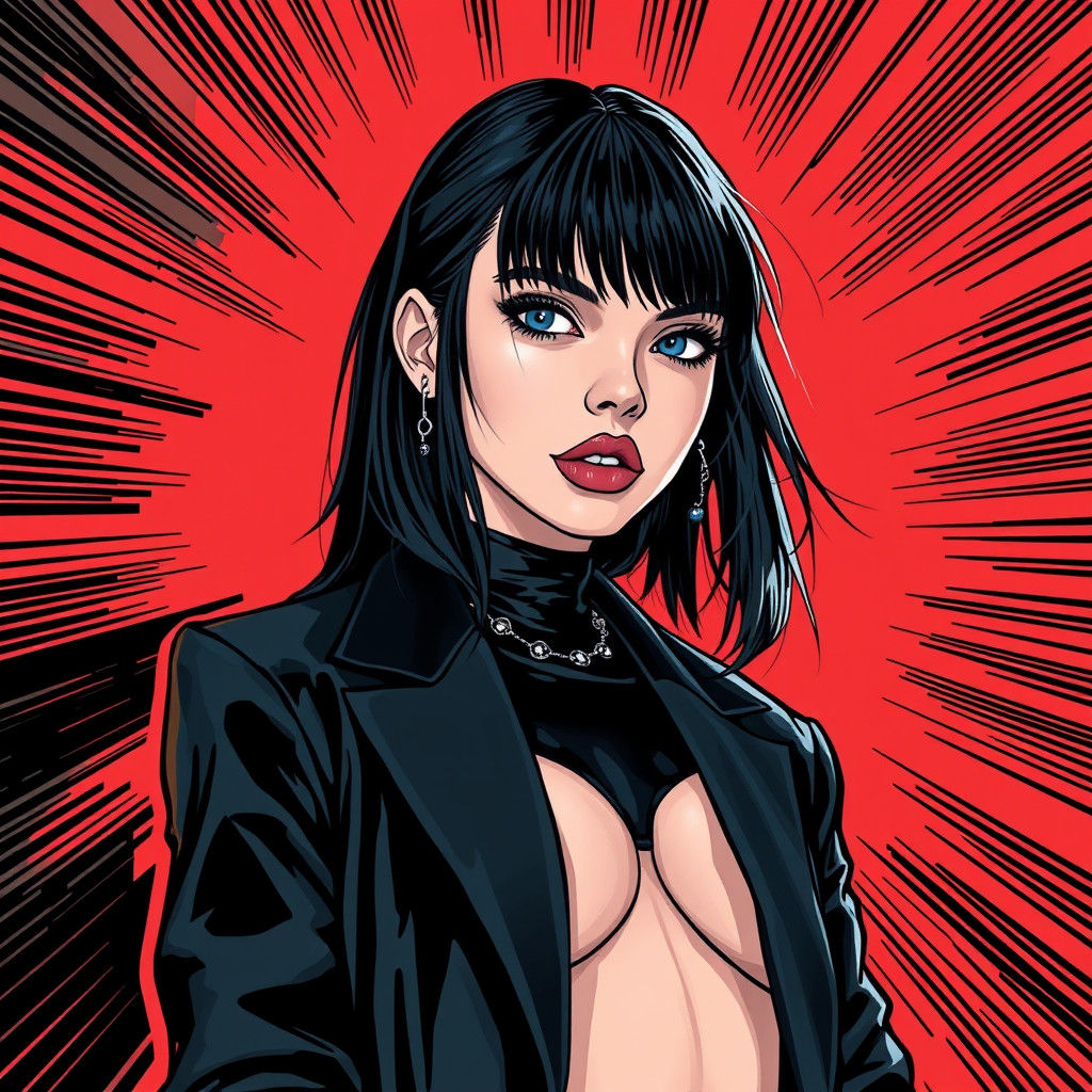 Billie Eilish in Comic Book Style