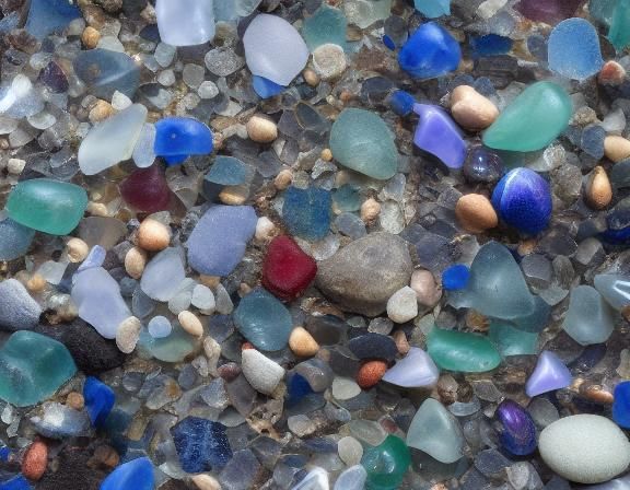Detailed Beach Glass on Lake Erie in 8K