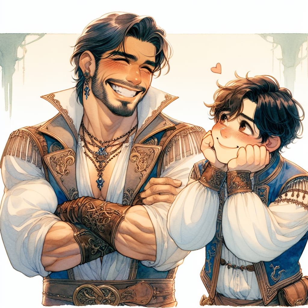 Ethereal Medieval Fantasy Encounter between Two Adorable Men