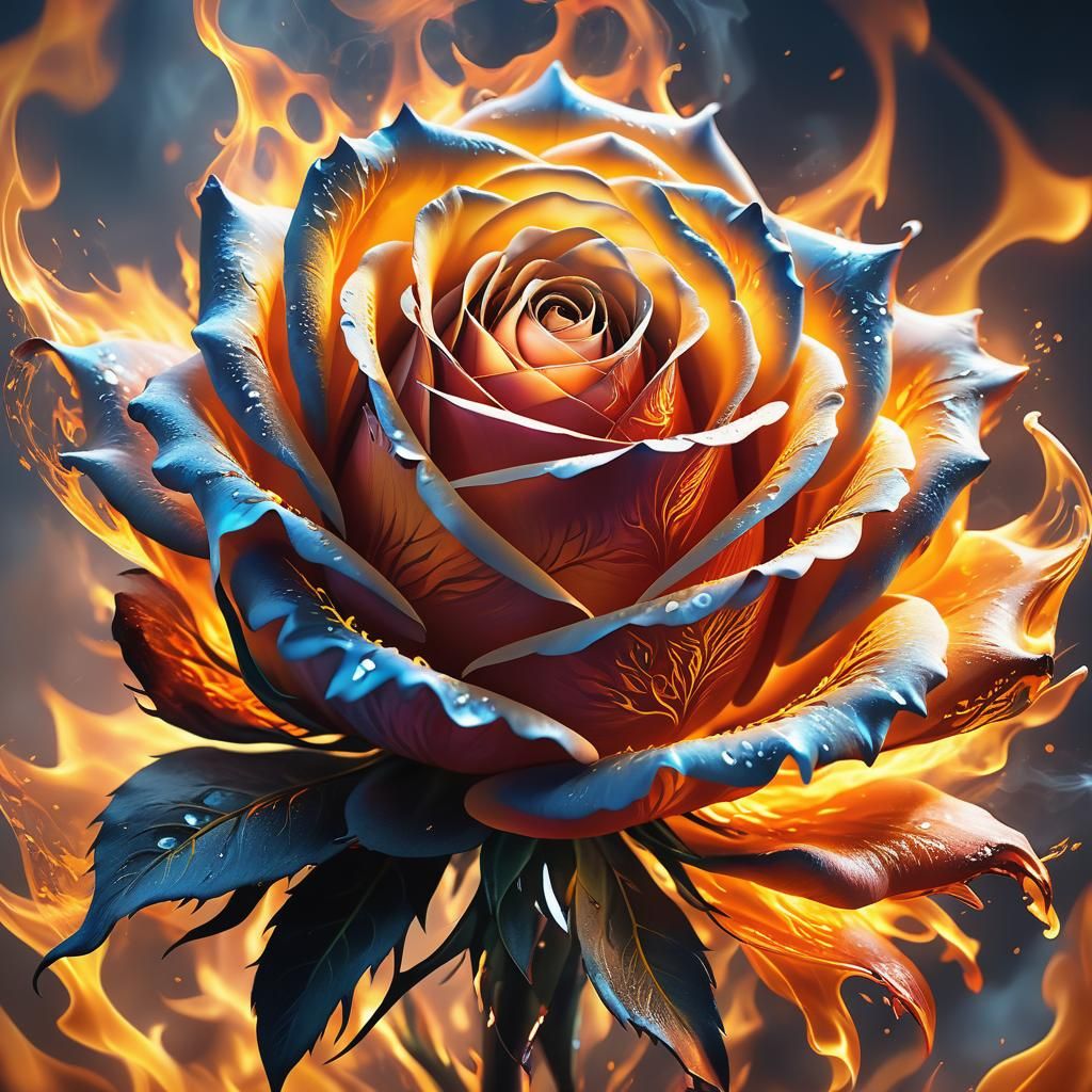 Fiery Rose: A Fantasy Art Concept