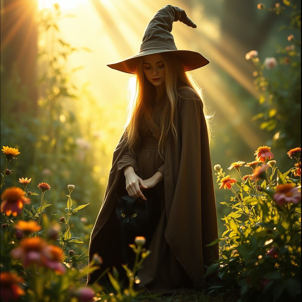 Mystical Morning in a Vibrant Garden, Cinematic Film Still