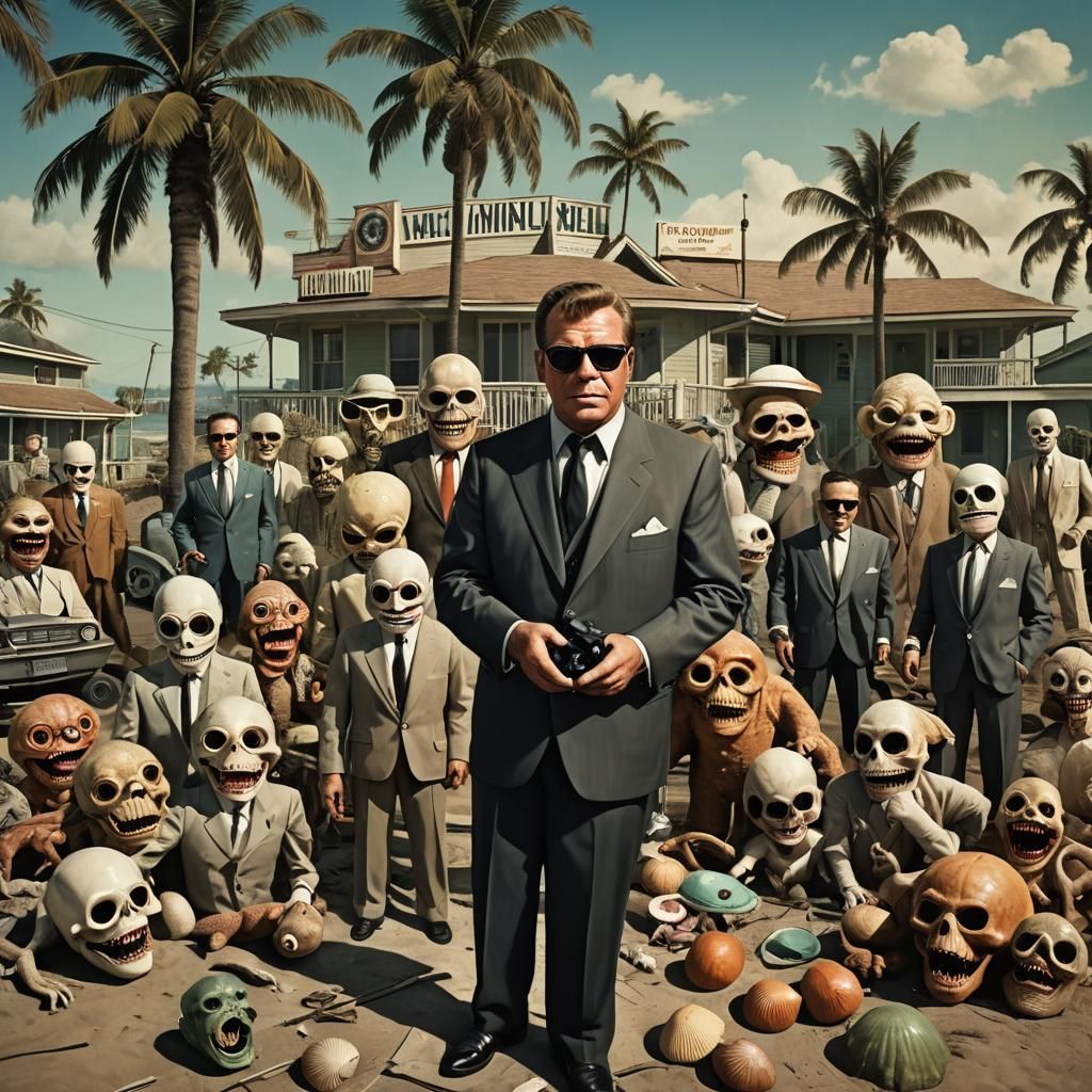 Surreal Mobster Scene with Cyberpunk Model in VR