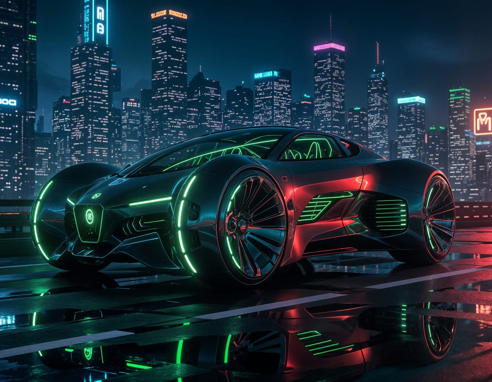 Hyper-Detailed Biomechanical Car in Unreal Engine 5 Style