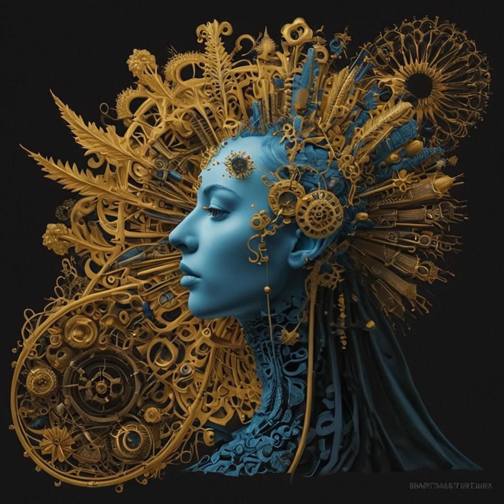 Maximalist Fractal in Yellow