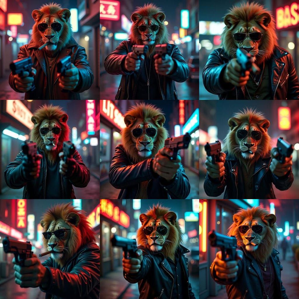 Lion in Grand Theft Auto Vice City Style Robbery