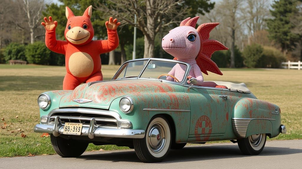 Whimsical Alebrije Car in Remodernist Style