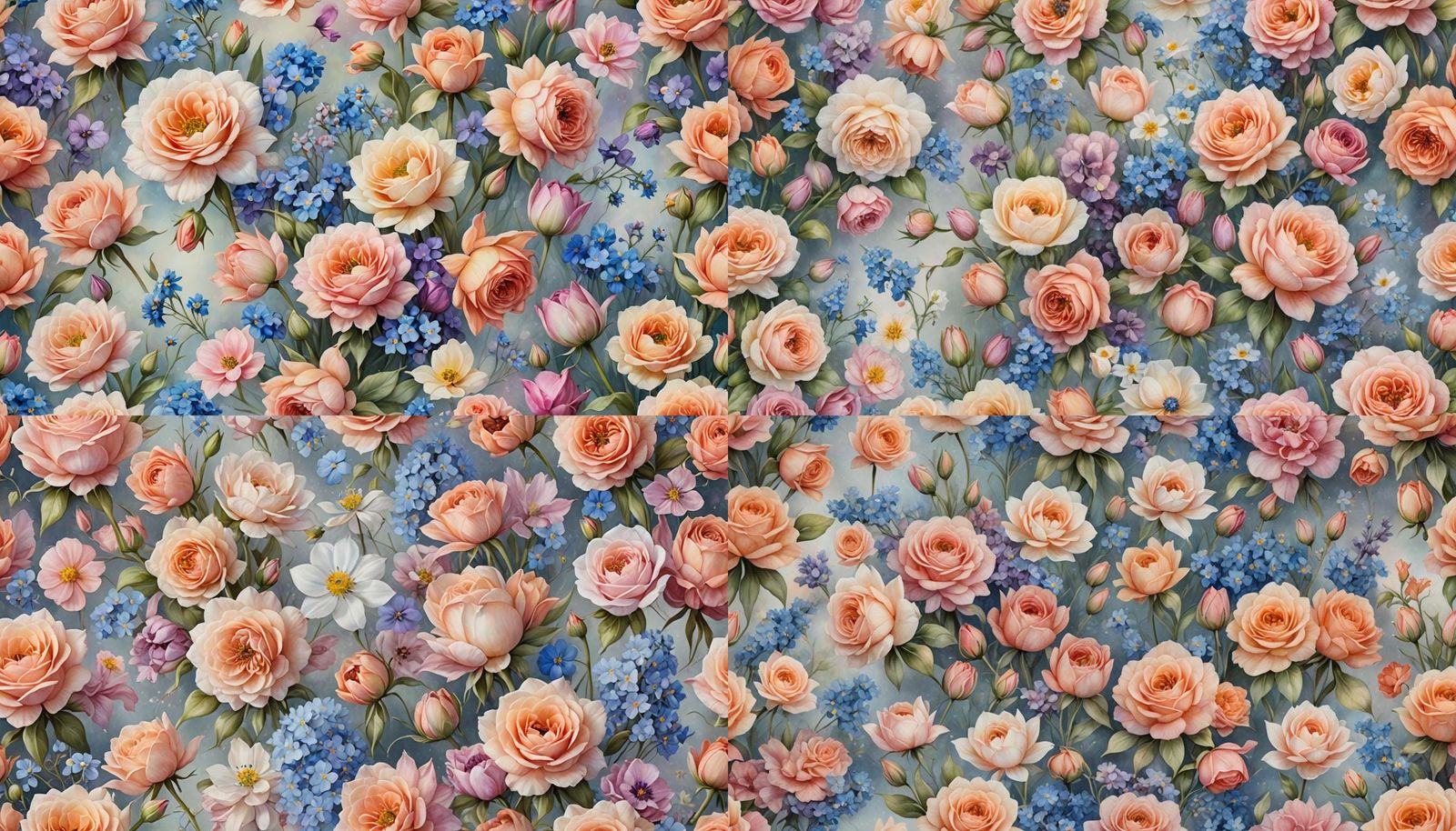 Ethereal Floral Composition in Watercolor Style