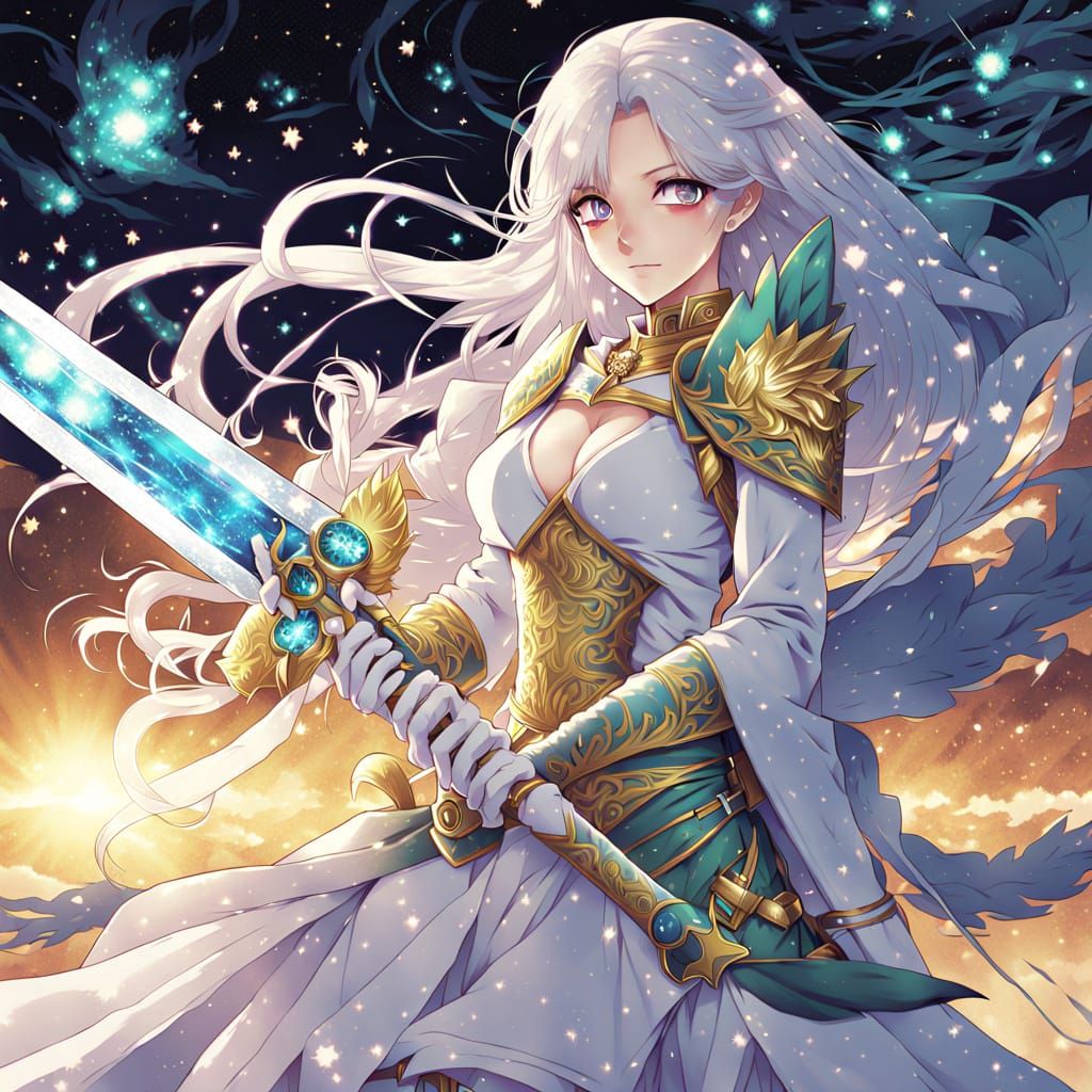 Anime Warrior Queen in Stardust Vortex