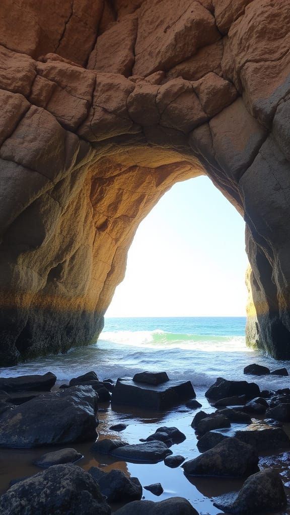 Natural Sandstone Arch on Tidal Island