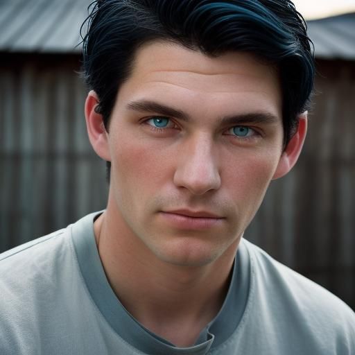 Portrait of Teen with Horse in Realistic Style