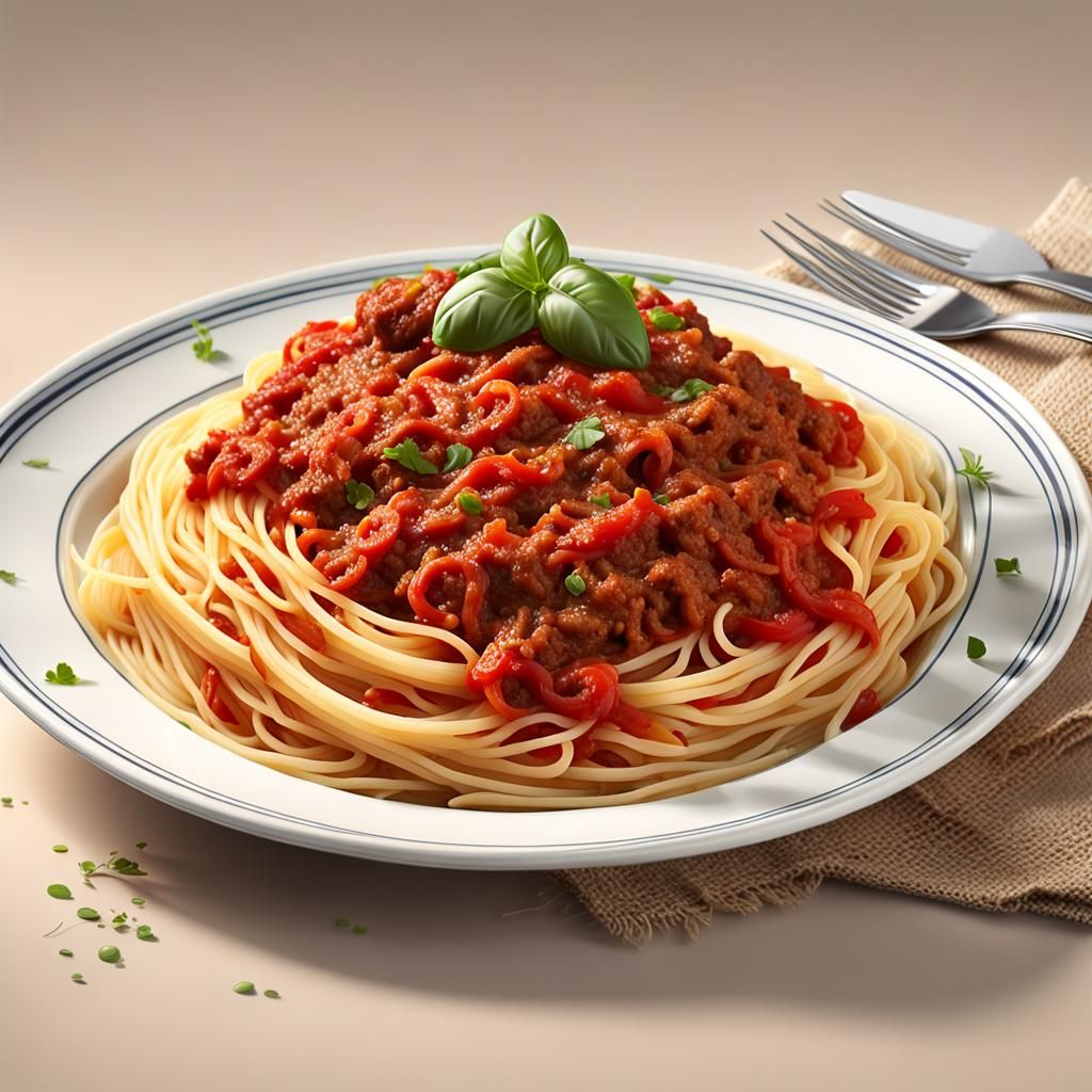 Savory Spaghetti Bolognese in Photorealistic Detail