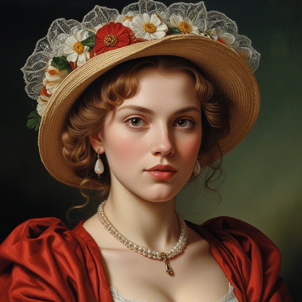 Danish Woman in Traditional Garb, Rubens Oil Painting Style