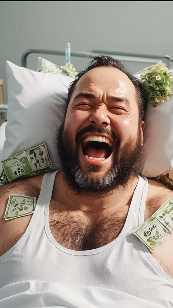 Arrogant Anime Man with Funny Face in Hospital