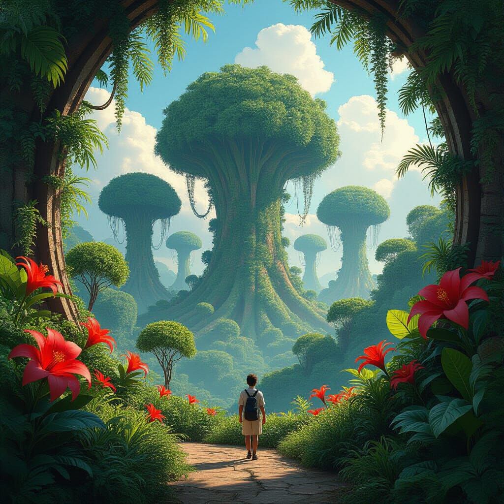 Exotic Plants and Twisted Trees in a Surreal Style