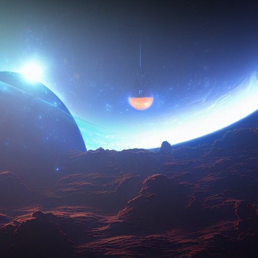 Ethereal Planet in Orbit: Fantasy Concept Art