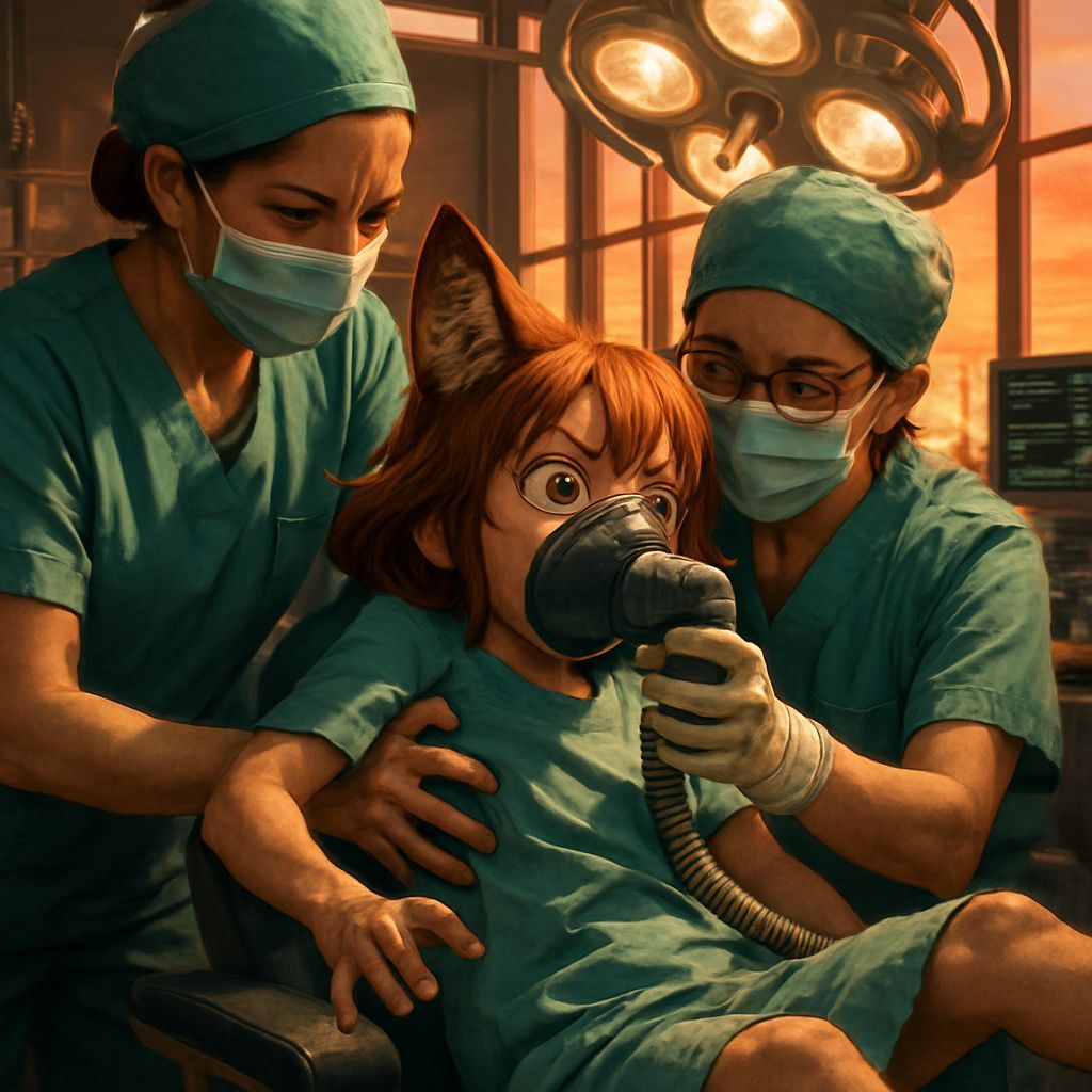 Futuristic Anime Pediatric Operating Room at Sunset