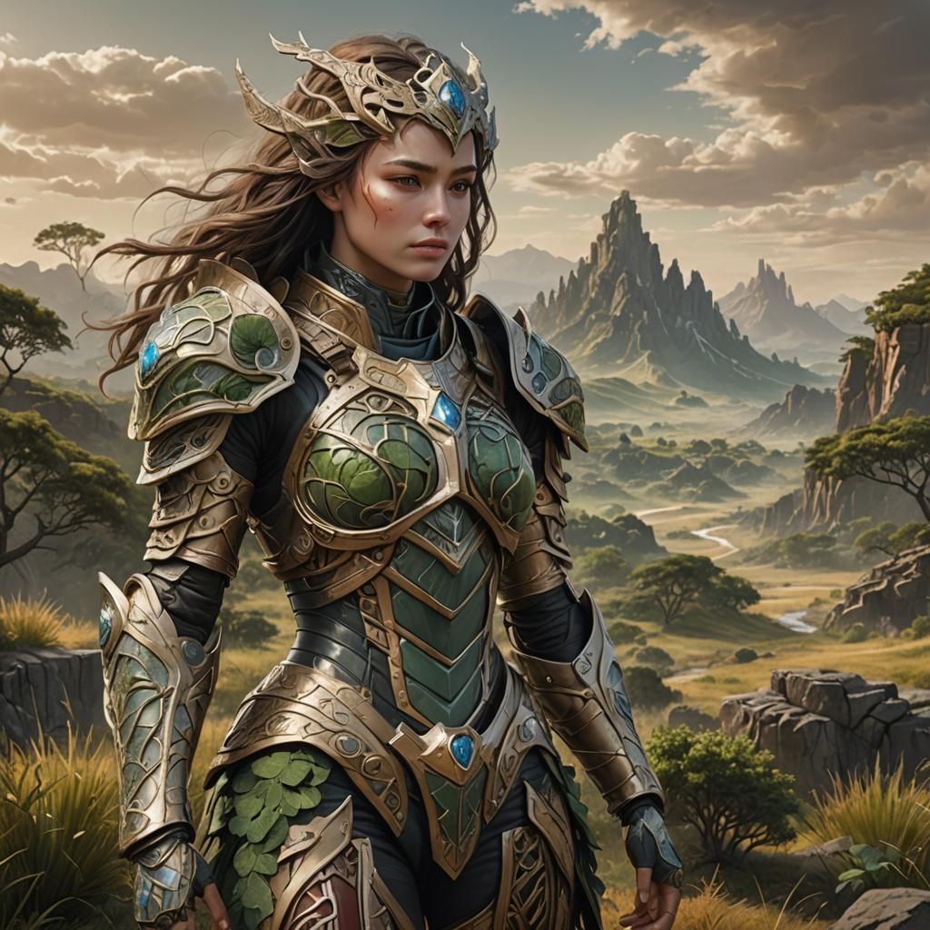 Armored Earth Elemental in Hyperrealistic Style