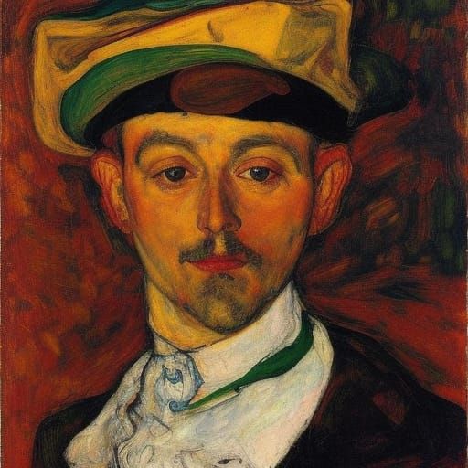 Expressionist Portrait Inspired by Ensor and Schiele