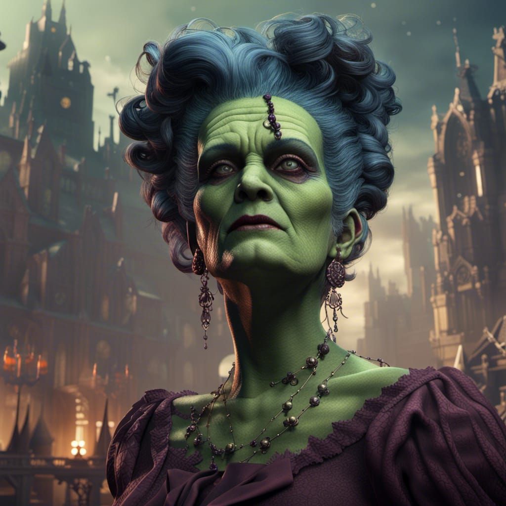 Detailed Matte Painting of Mrs. Frankenstein