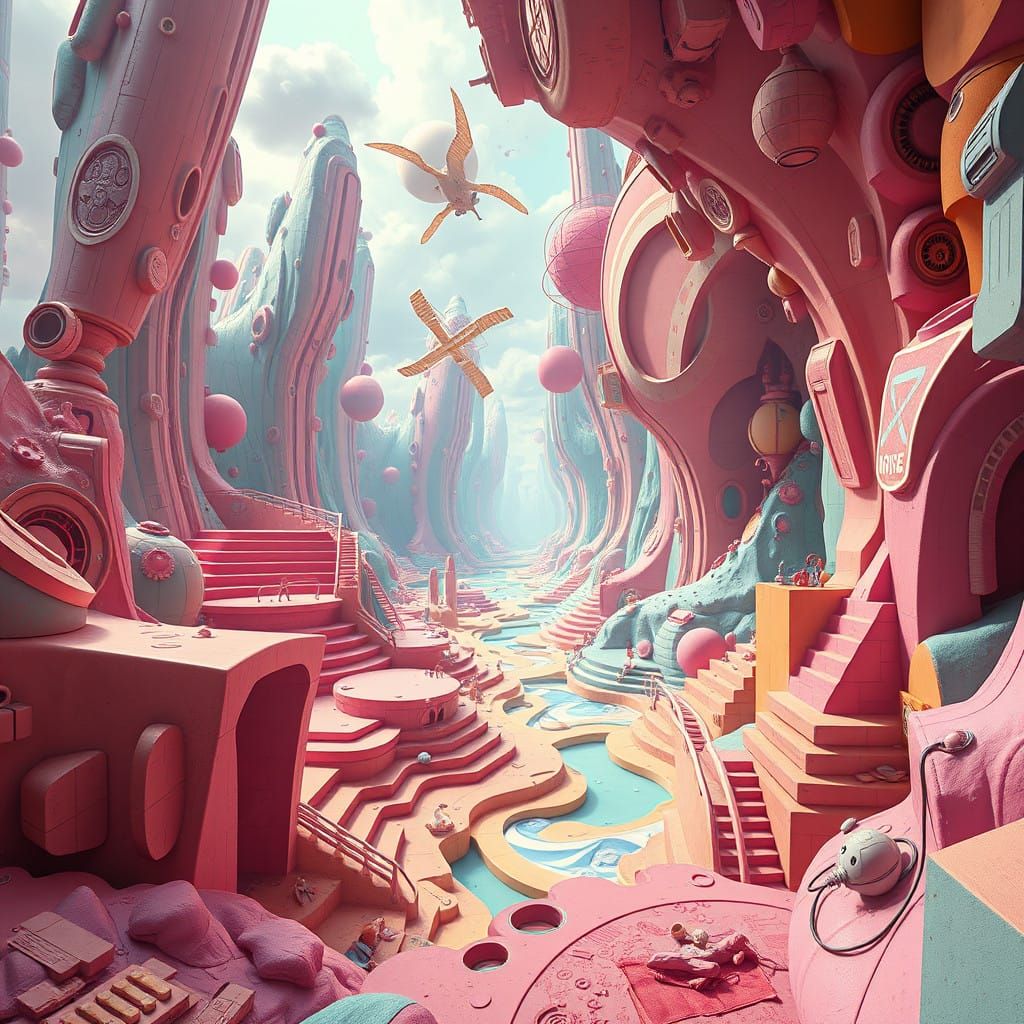 Surreal Dreamscape with Mind-Bending Optical Illusions in 8K...