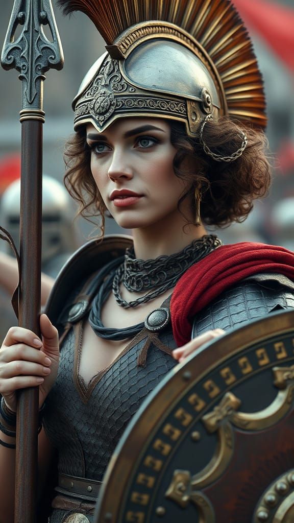 Regal Goddess in Ancient Armor, Cinematic Art