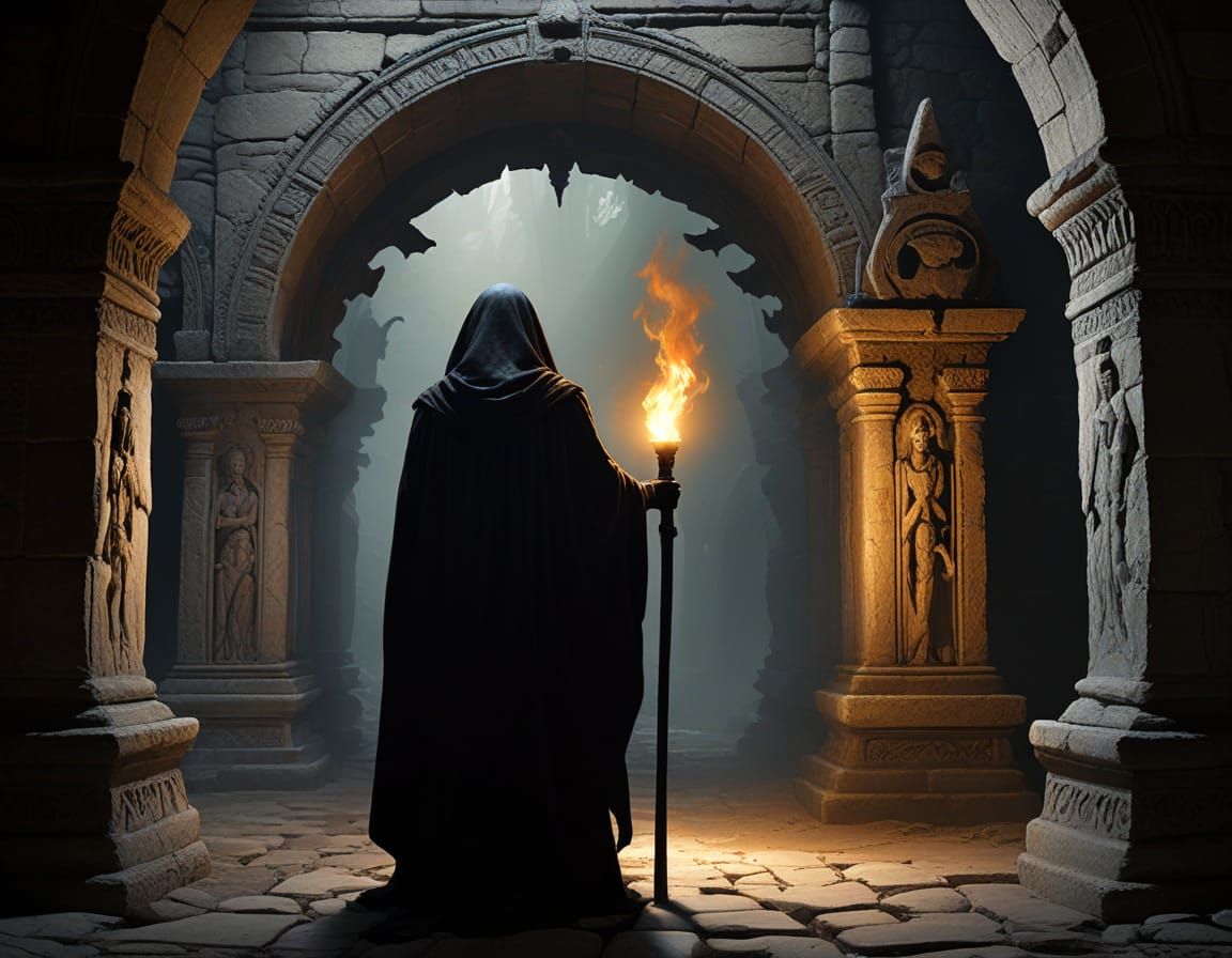 Medieval Figures in Gothic Ceremony