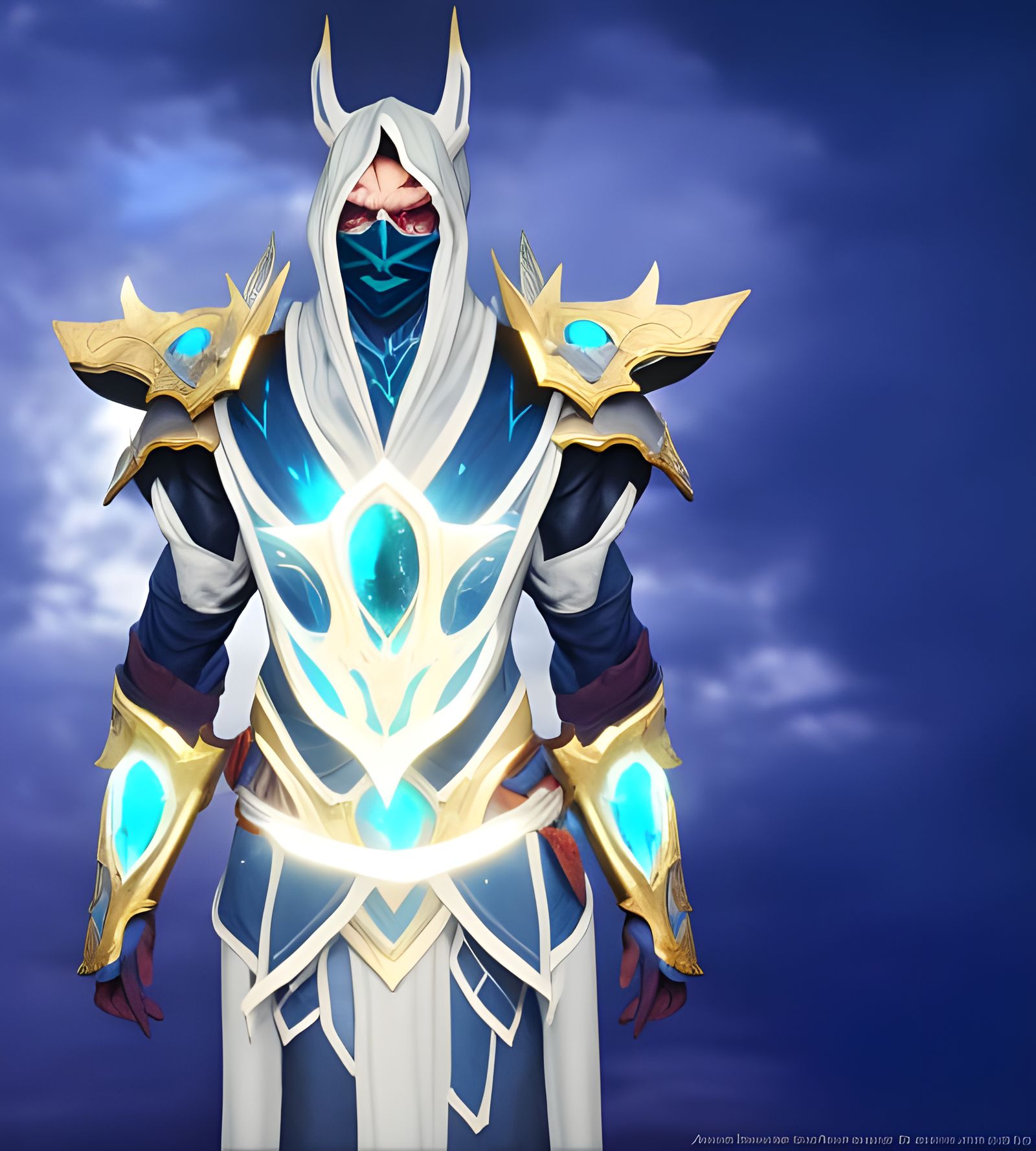 Dark Fantasy Mage with Blue Fire, Trending Art