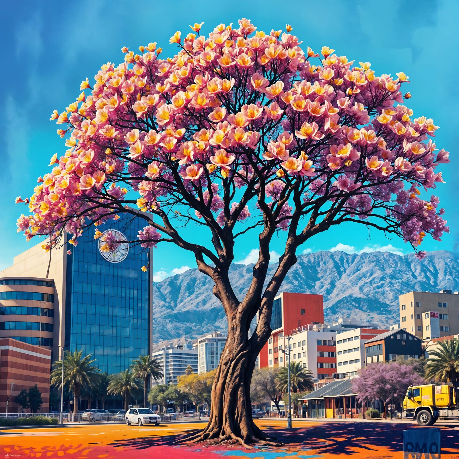 Jacaranda Tree Graffiti Art: Windhoek's Modern Symbol