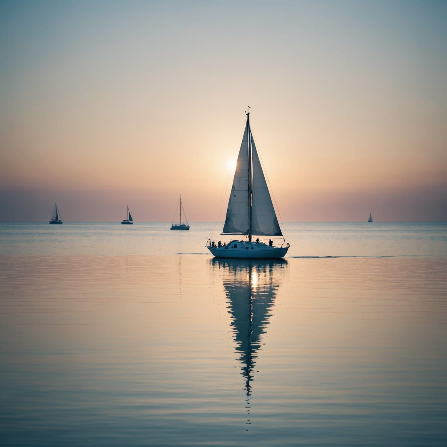 Sailboat Silhouette at Magic Hour