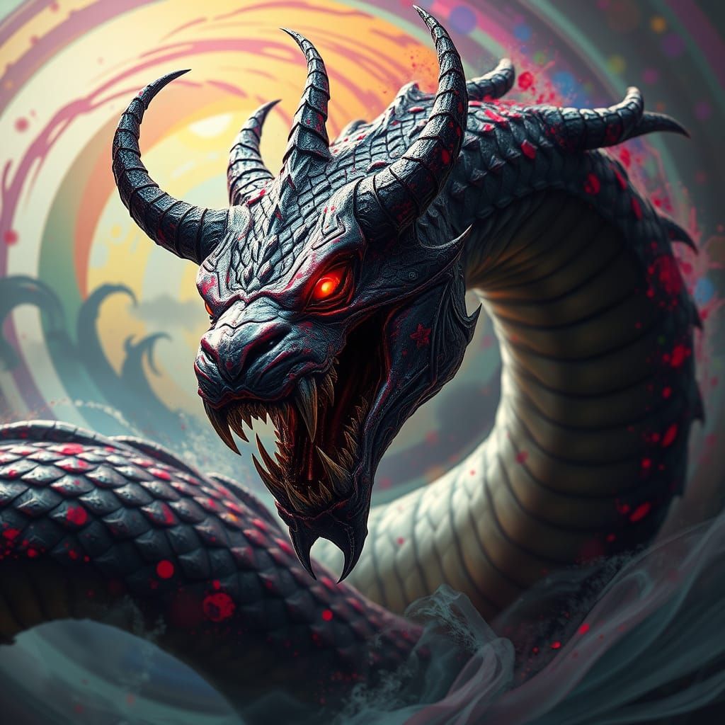 Menacing Chaos Serpent with Intricate Details