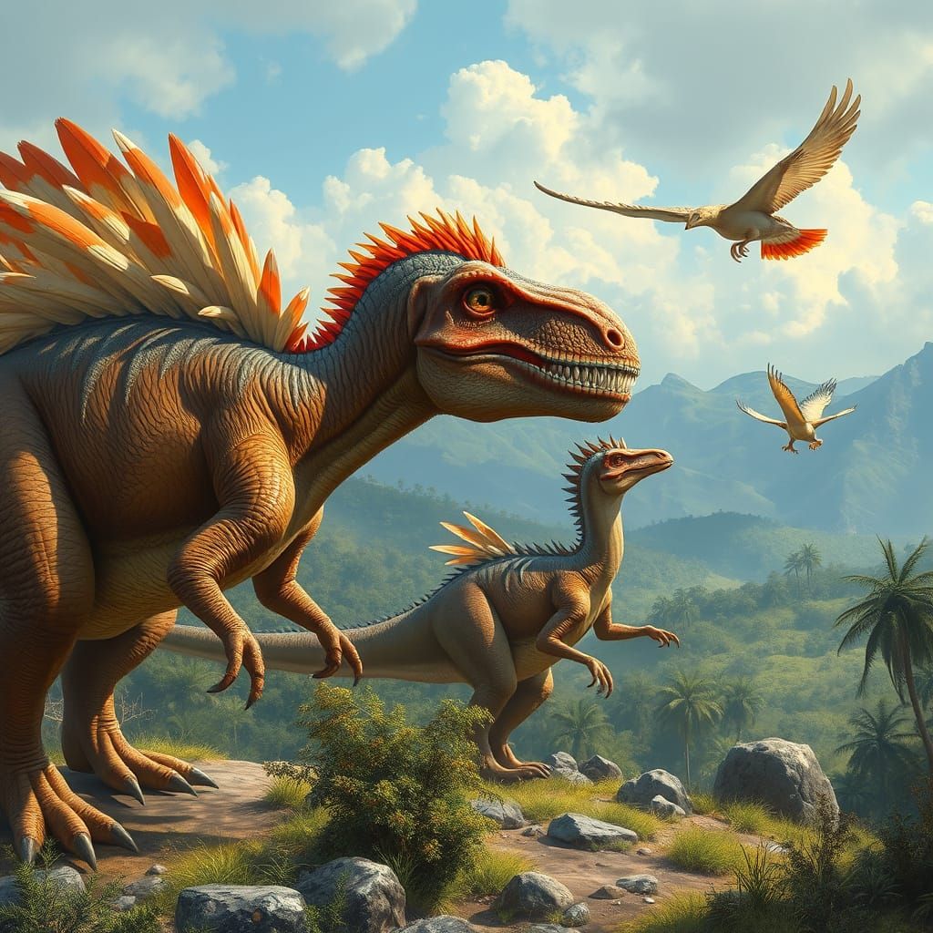 Feathered Dinosaurs Evolving into Birds