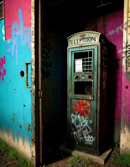 Rusty Old Telephone Booth