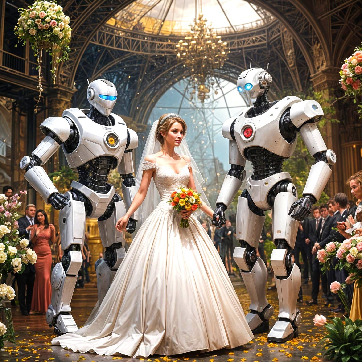 Robots wedding at Las Vegas Eiffel Tower