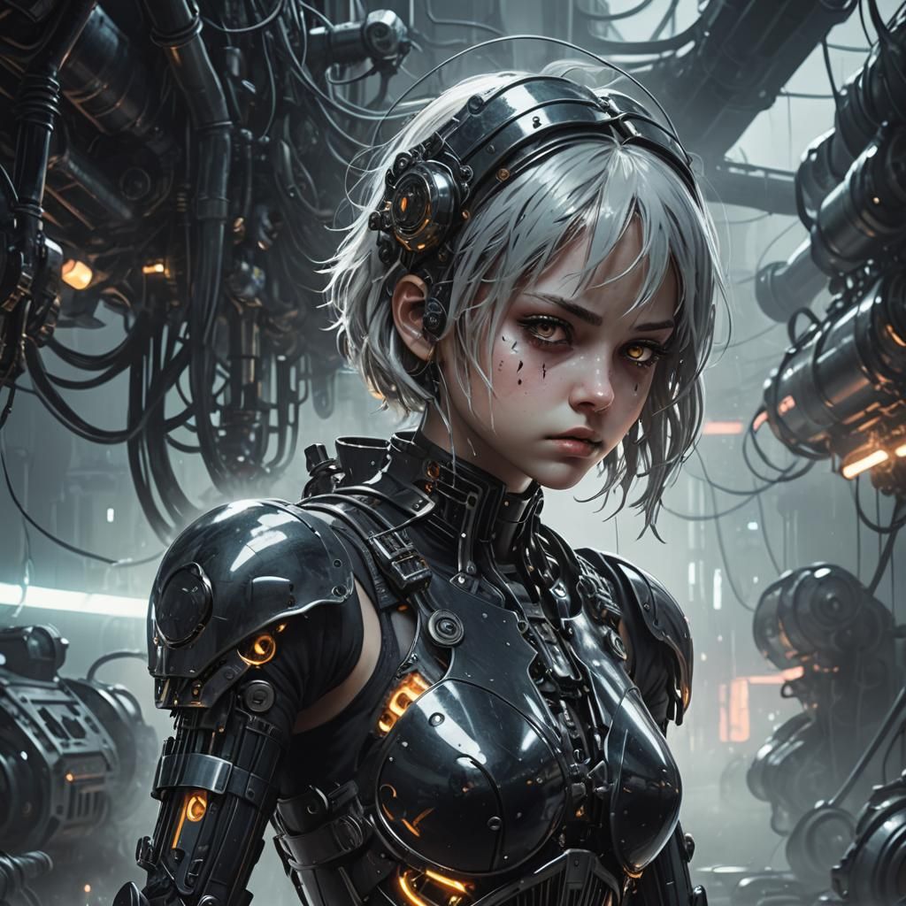 Yorha 2B in Futuristic Cybernetic Concept Art