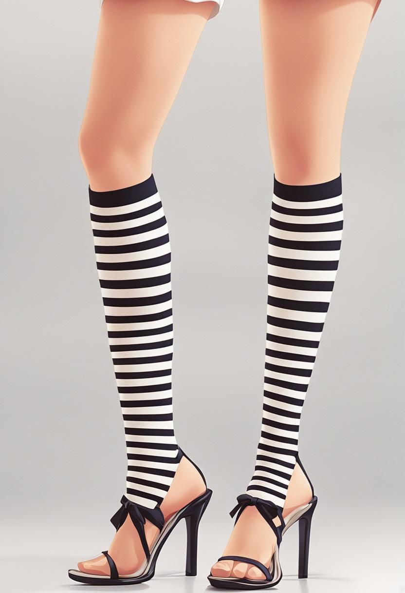 Stylized Anime Legs in Japanese Manga Style