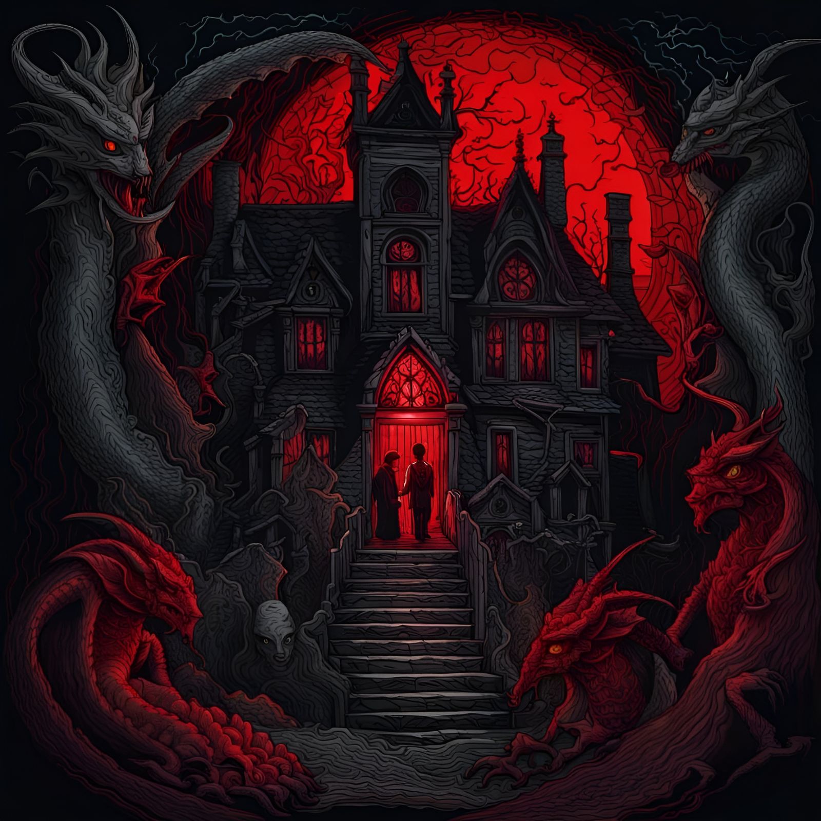 Optical Illusion: Chainsaw Figure in Shadow