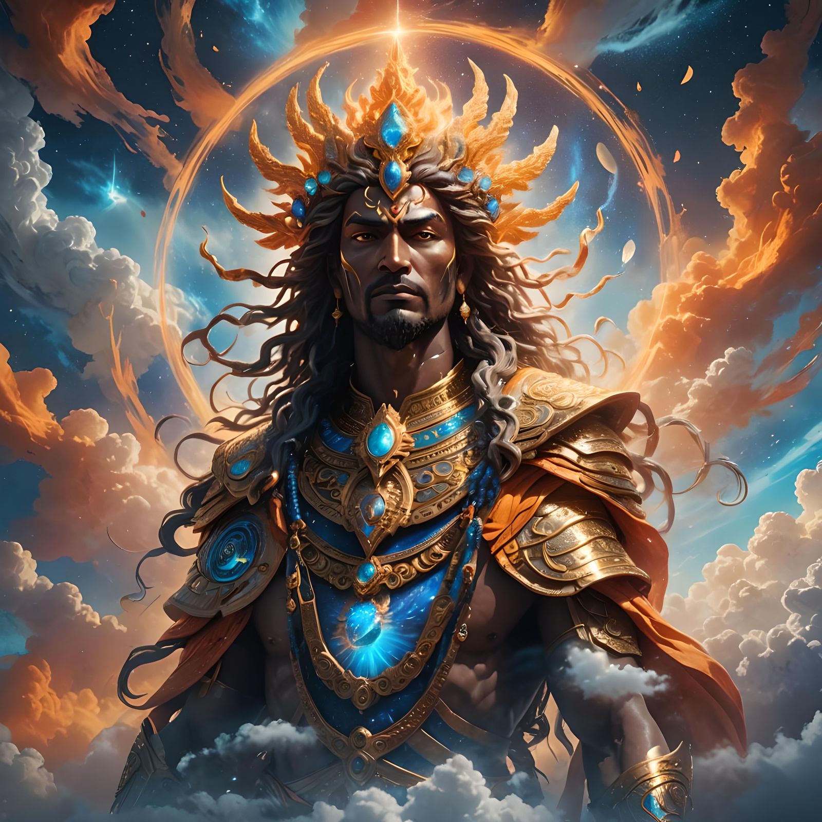 Fantastical Godlike Essence in Detailed Matte Painting