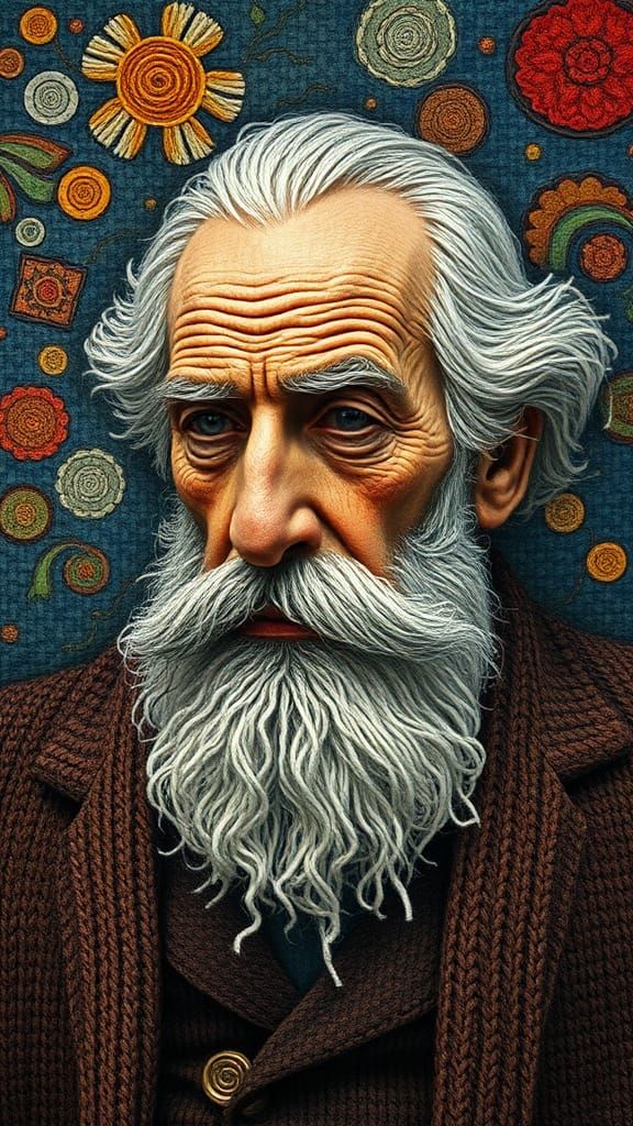 a painted old-school style surreal Picasso, Rembrandt, Van G...