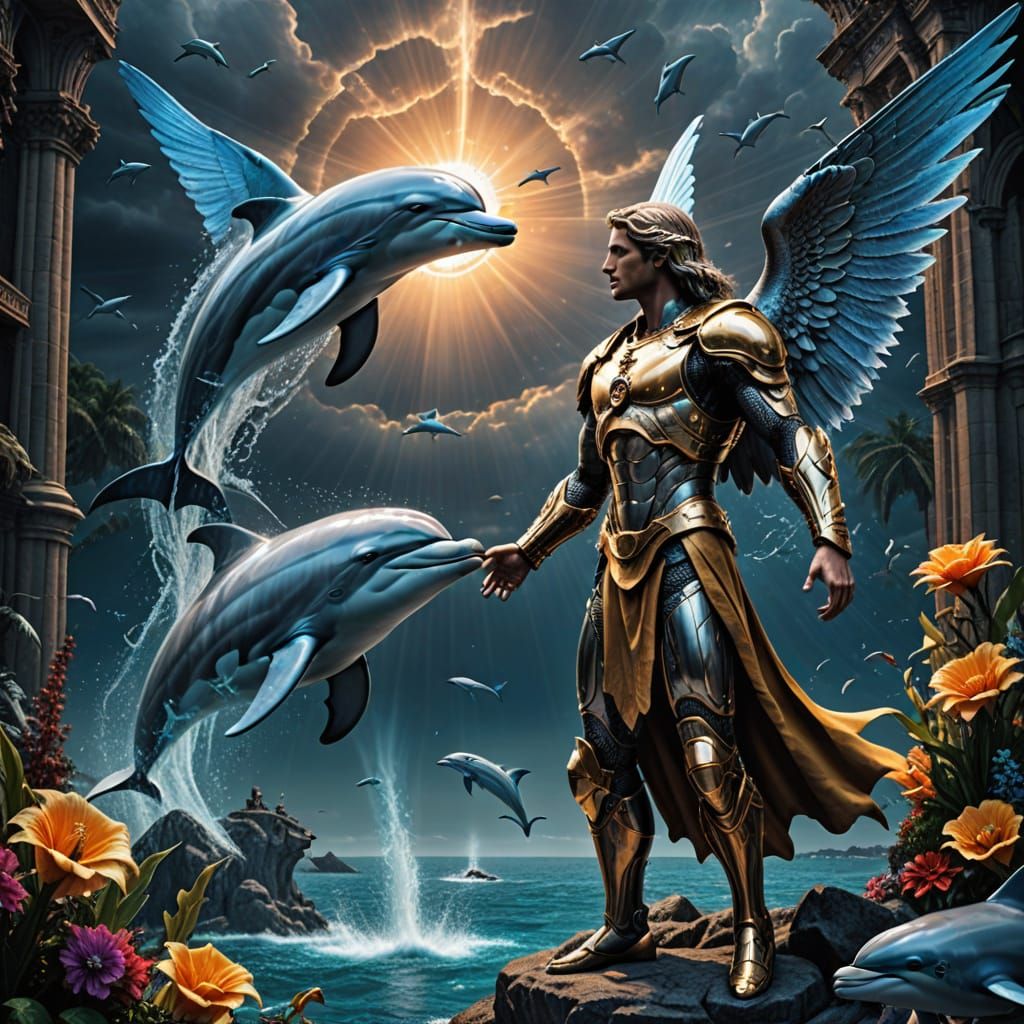 Archangel in Deep Conversation with Dolphin