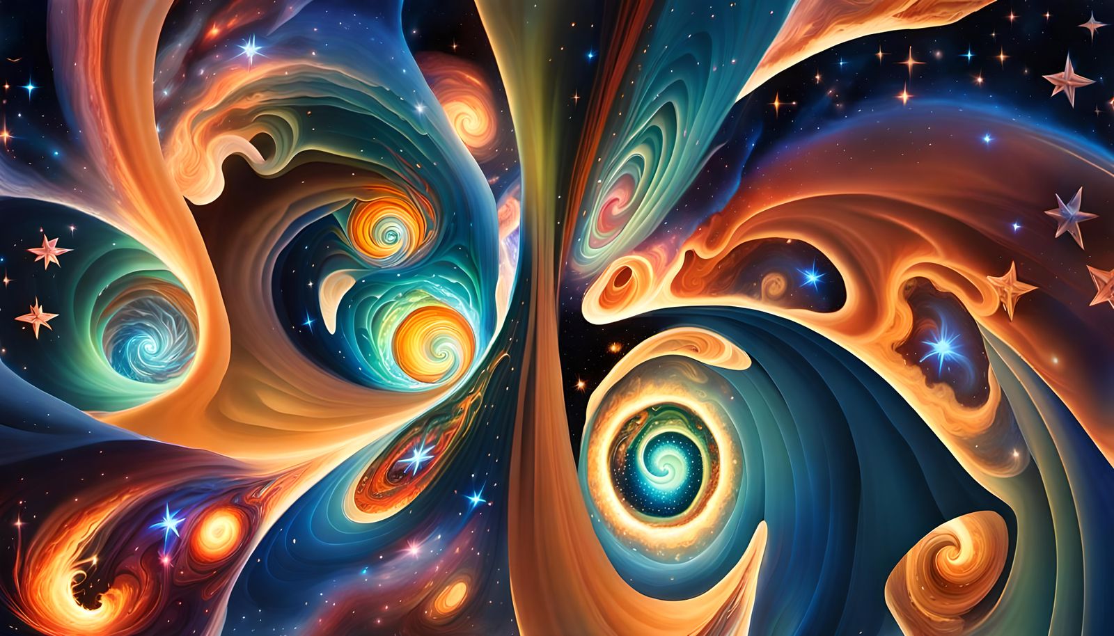 Star Formation Cluster in Impasto Oil Paint Style