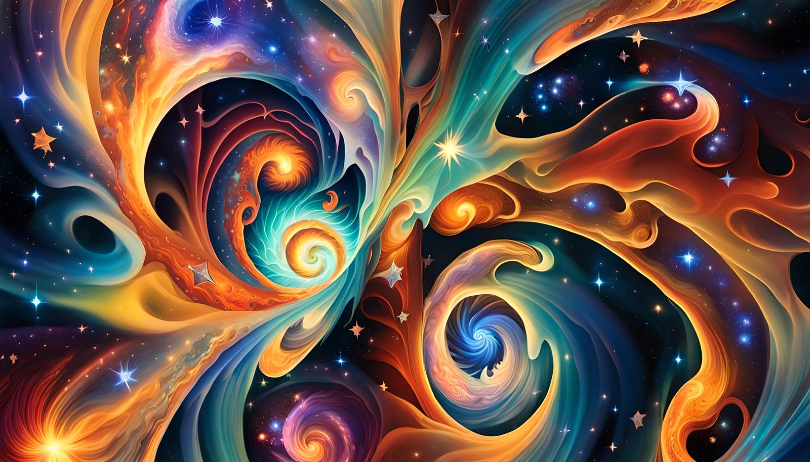 Vivid Star Cluster Formation in Surreal Impasto Style