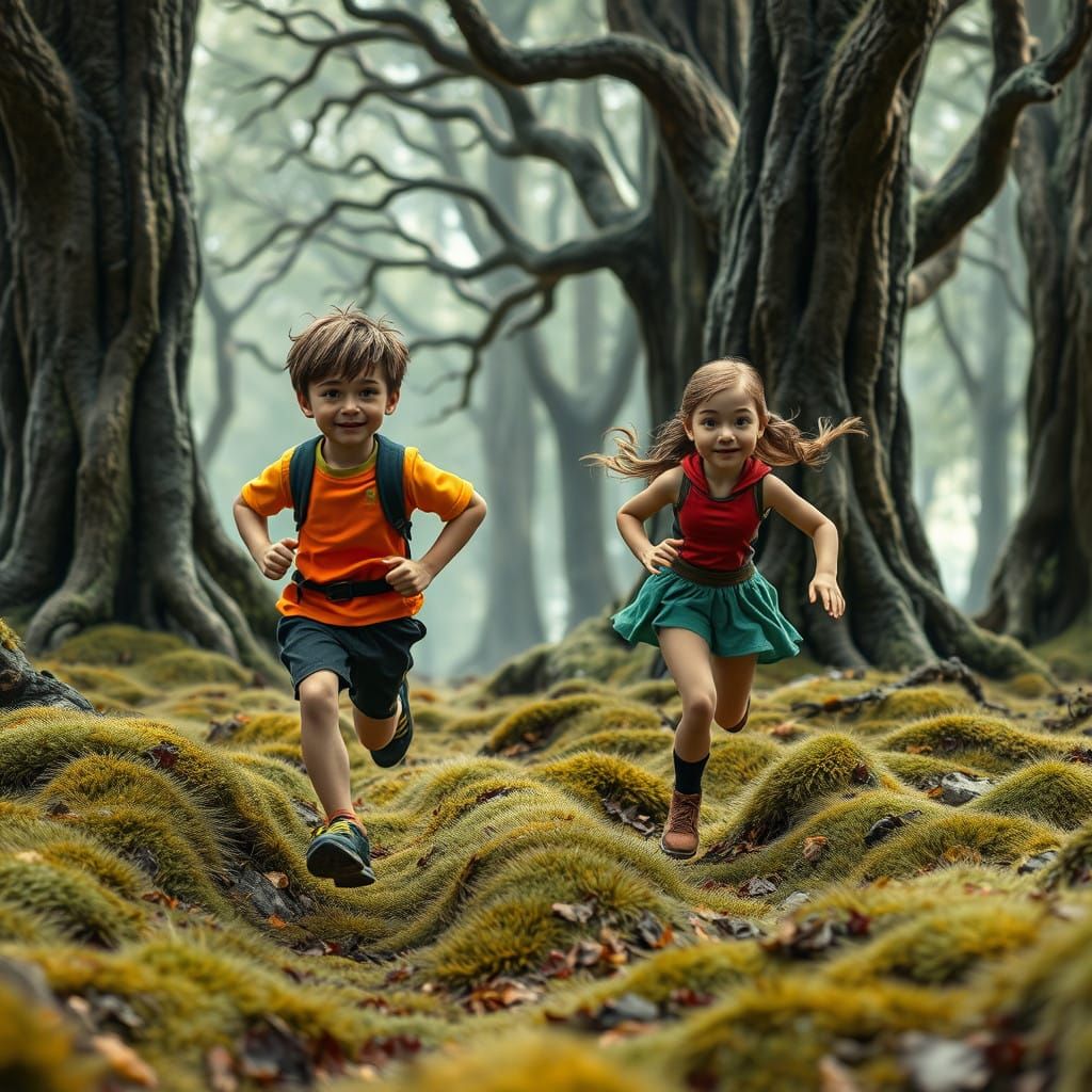 Whimsical Forest Runners in Vibrant Athletics