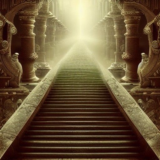 Dramatic Stairway to Heaven Digital Matte Painting