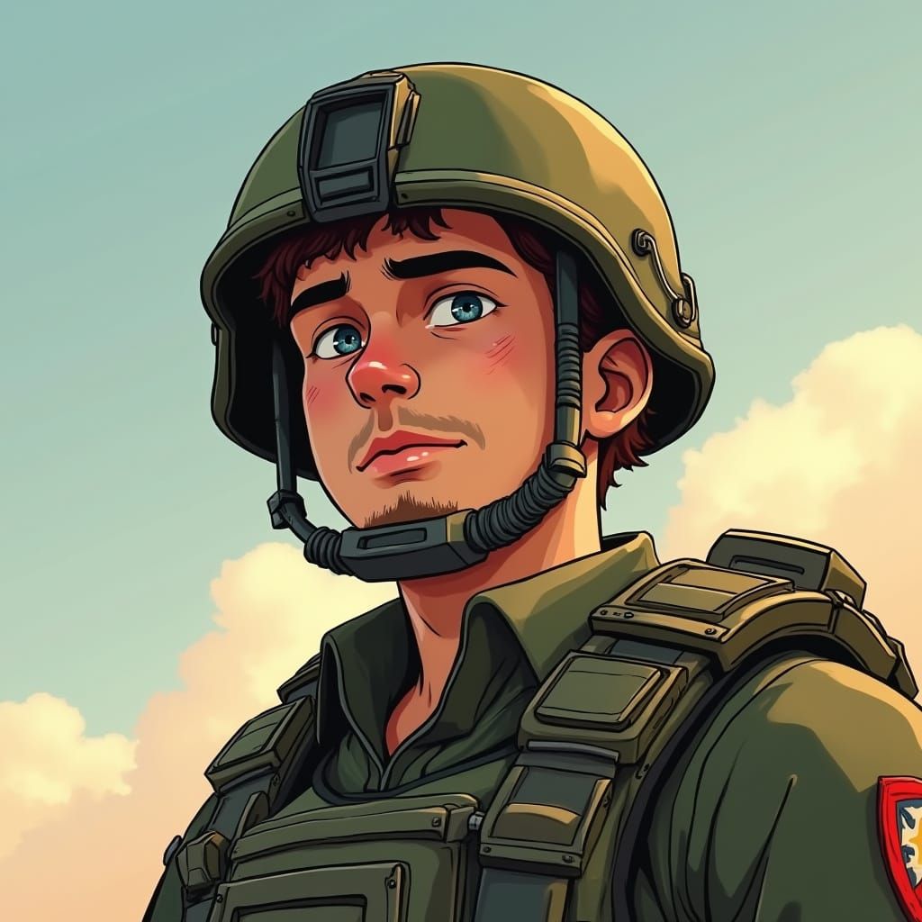 American Soldier in Animated Pixar-Disney Style