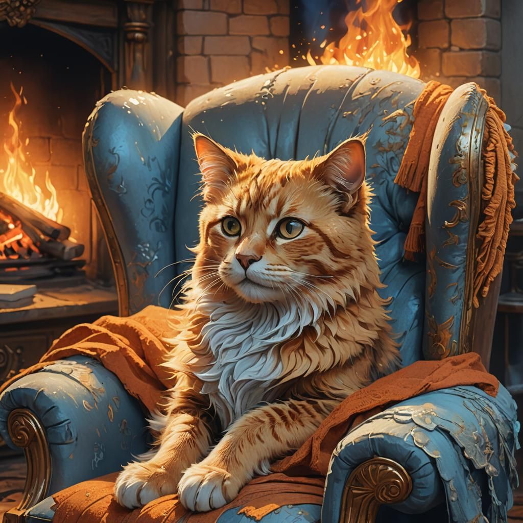 Cozy Pet Portrait in Animated Impressionist Style