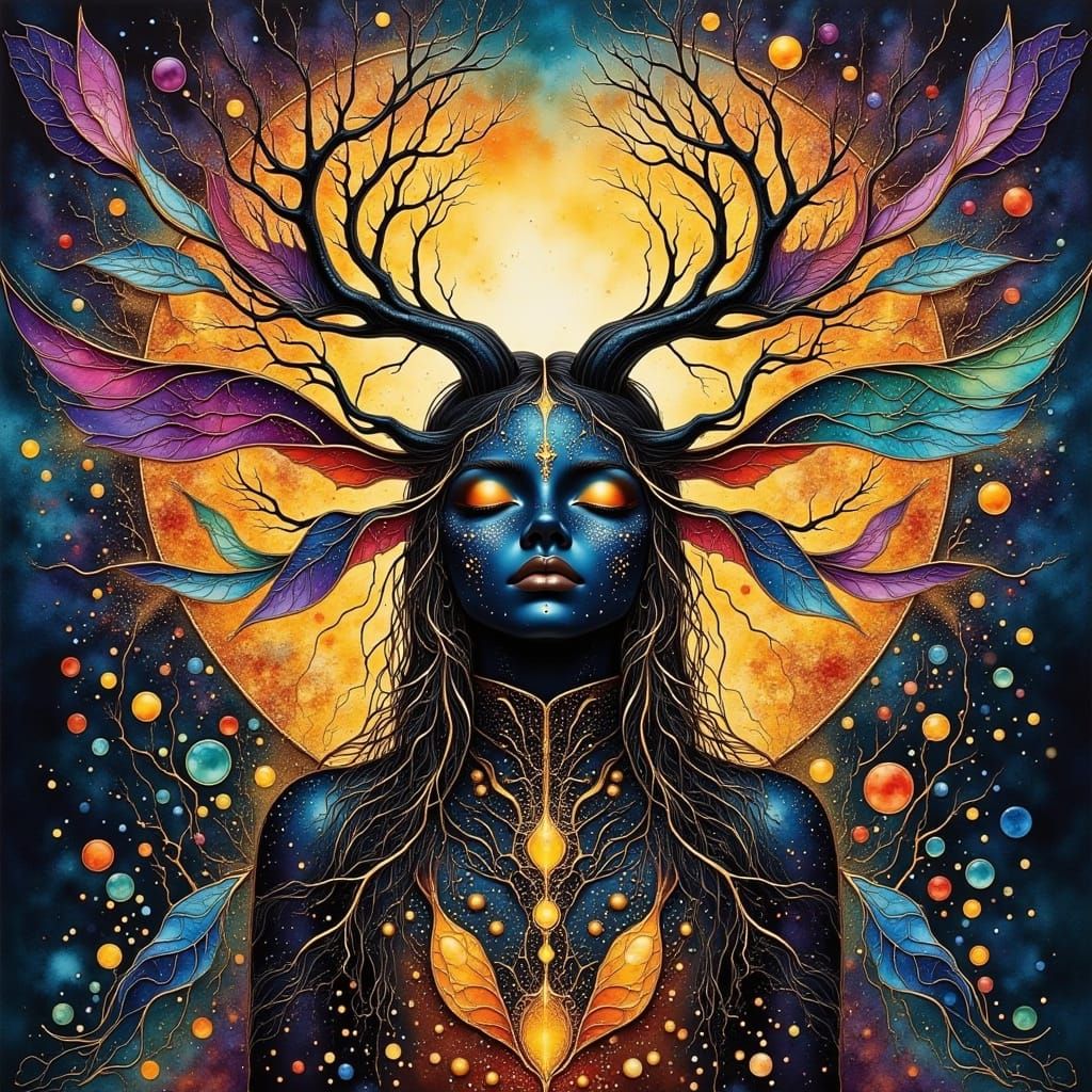 Ethereal Goddesses Amidst Whiskey and Oil in a Dreamlike Atm...