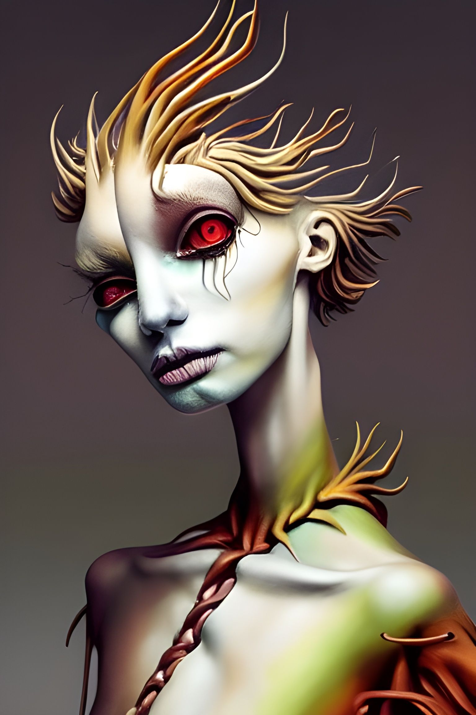 Magical Biological Forms in Surreal Dreamscape