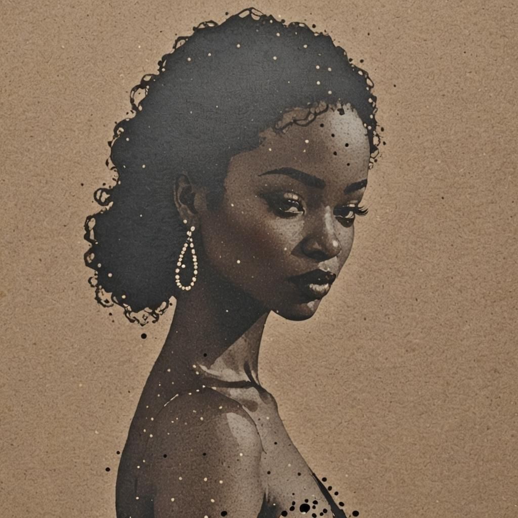Silhouette of a Beautiful African American Lady
