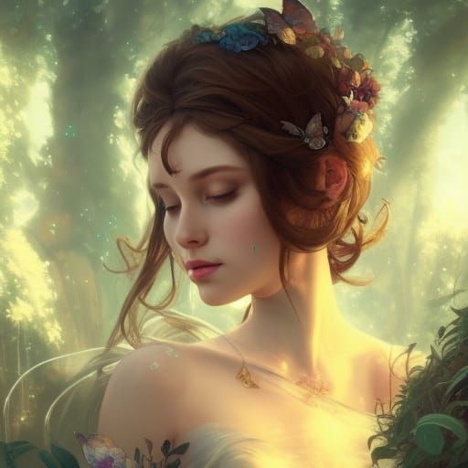 Enchanting Fairy Portrait in a Whimsical Wonderland